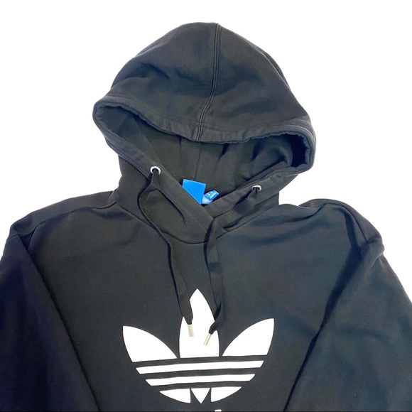 Adidas Originals Black White Trefoil Hoodie - Picture 3 of 9